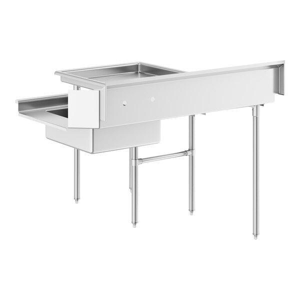 Regency 5' 16-Gauge Stainless Steel Soiled L-Shape Dishtable - Left Island