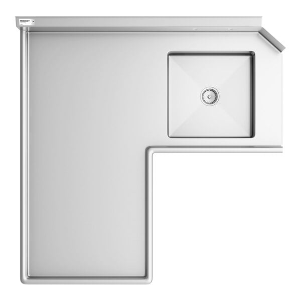 Regency 5' 16-Gauge Stainless Steel Soiled L-Shape Dishtable - Left Island