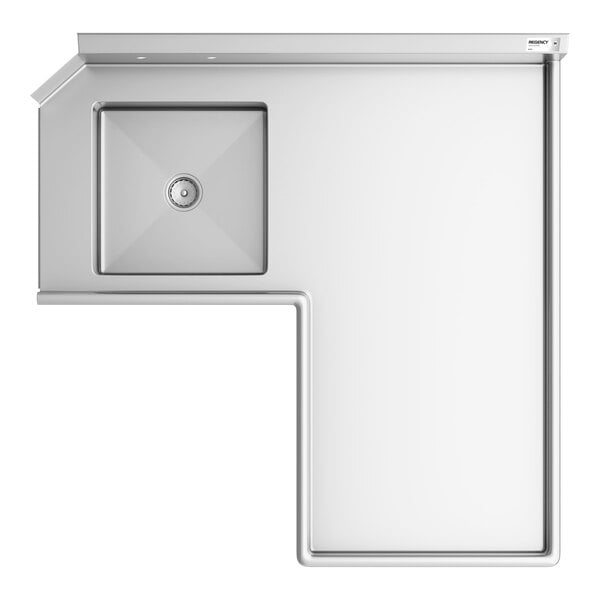 Regency 5' 16-Gauge Stainless Steel Soiled L-Shape Dishtable - Right Island