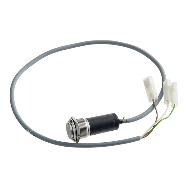 A stainless steel wire with a connector.