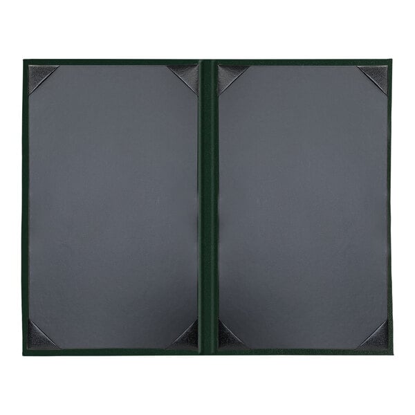 Two green H. Risch, Inc. Oakmont menu covers with album style corners.
