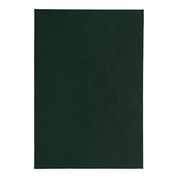 A black rectangular H. Risch, Inc. Oakmont menu cover with album style corners on a green surface.