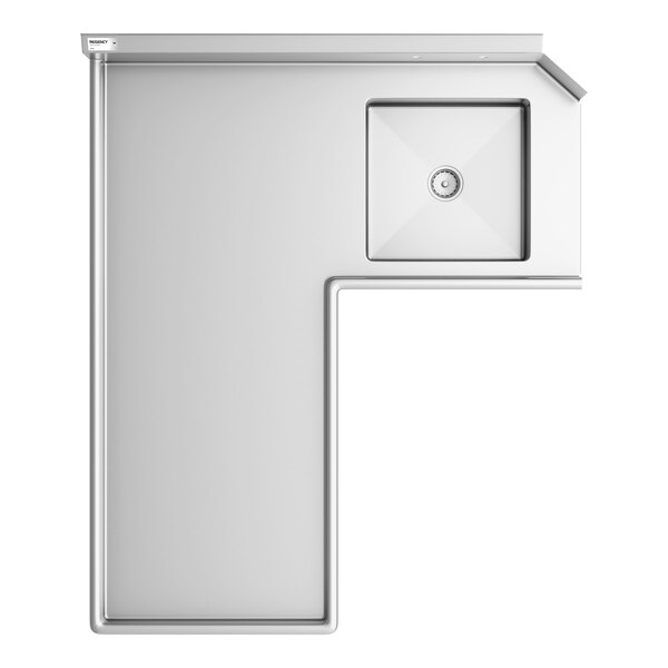 Regency 6' 16-Gauge Stainless Steel Soiled L-Shape Dishtable - Left Island