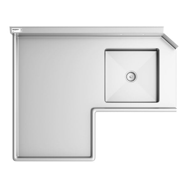 Regency 4' 16-Gauge Stainless Steel Soiled L-Shape Dishtable - Left Island