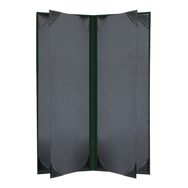 A green and black Oakmont menu cover with album style corners open to two pages.