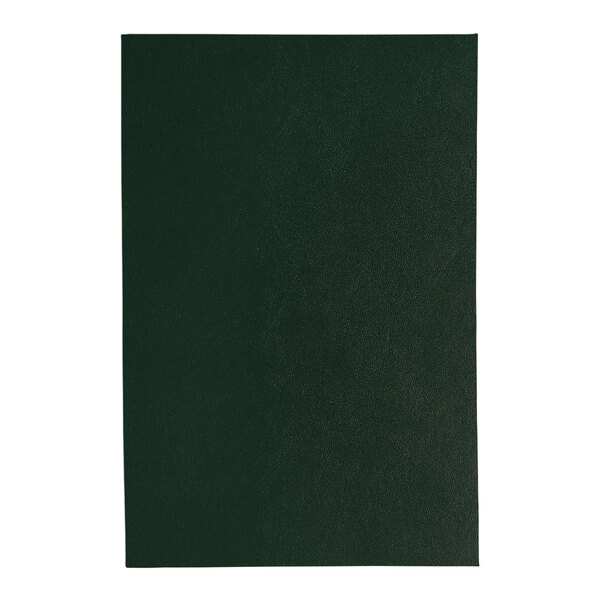 A black rectangular H. Risch, Inc. Oakmont menu cover with album style corners on a green surface.