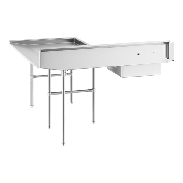 Regency 6' 16-Gauge Stainless Steel Soiled L-Shape Dishtable - Right Landing