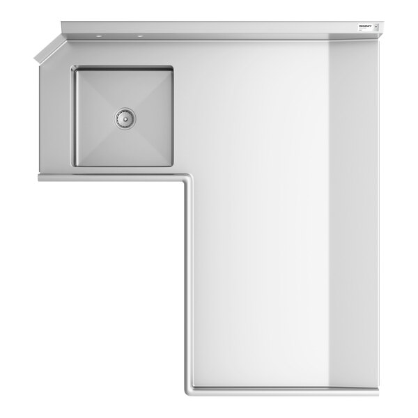 Regency 6' 16-Gauge Stainless Steel Soiled L-Shape Dishtable - Right Landing
