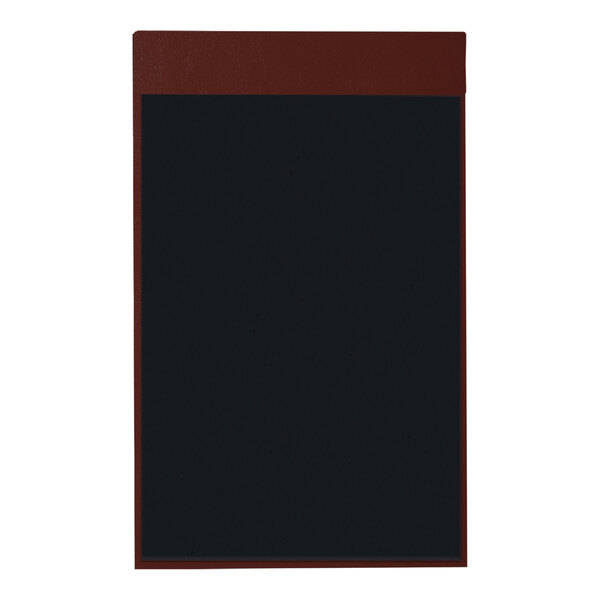 A black rectangular menu board with a red border.