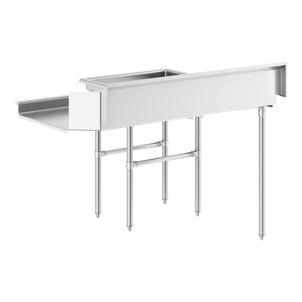 Regency 4' 16-Gauge Stainless Steel Clean L-Shape Dishtable - Left Island