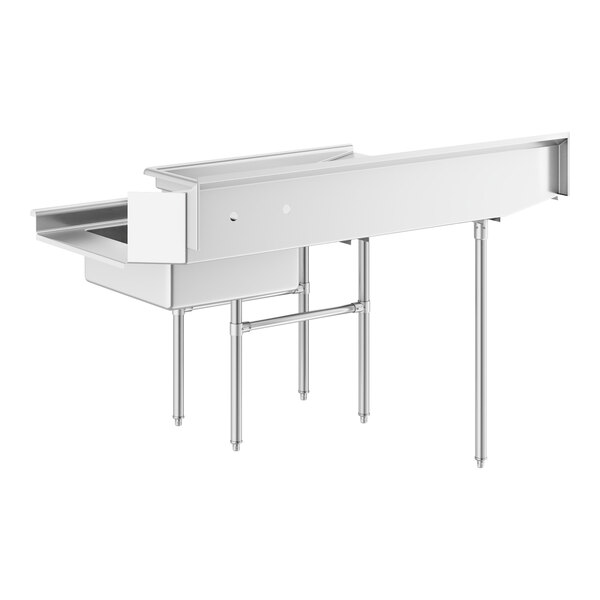 A Regency stainless steel L-shape dishtable with left landing.
