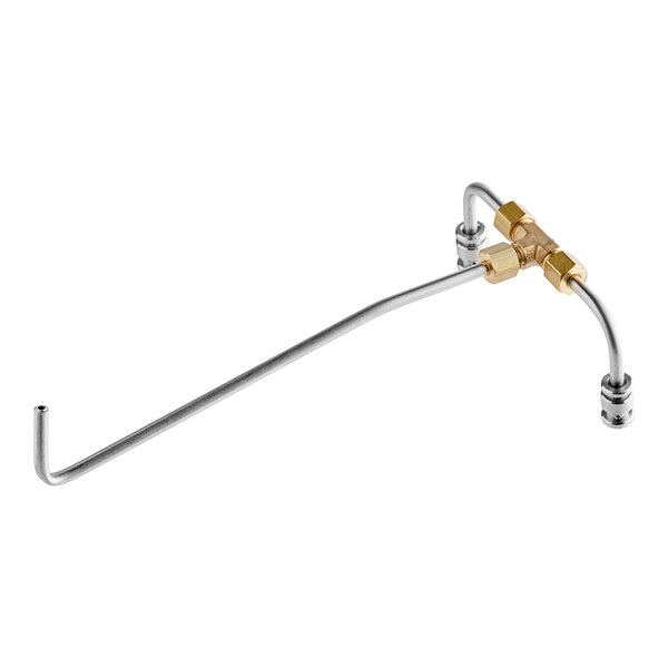 An Avantco pilot tube assembly with a long metal rod and brass and silver handles.