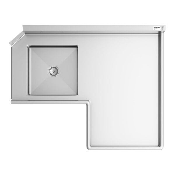 Regency 4' 16-Gauge Stainless Steel Soiled L-Shape Dishtable - Right Island