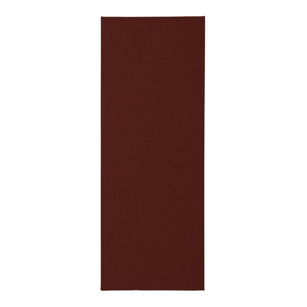 A rectangular red menu cover with black lines on a white background.