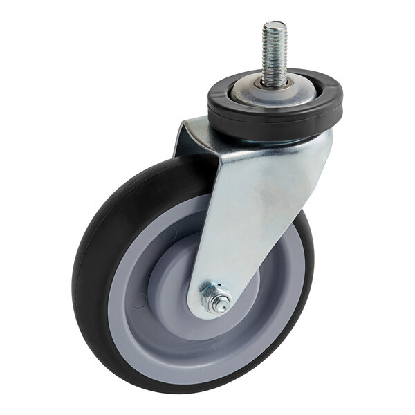 A black and grey Regency swivel caster wheel with a metal screw.