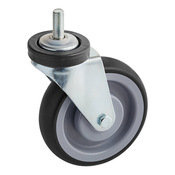 A Regency rubber swivel caster wheel with a metal plate.