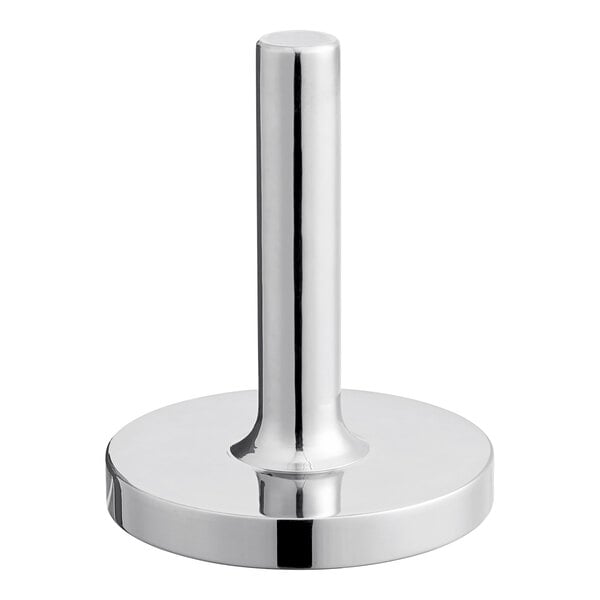 A silver metal Choice Stainless Steel Meat Tenderizer with a round base.