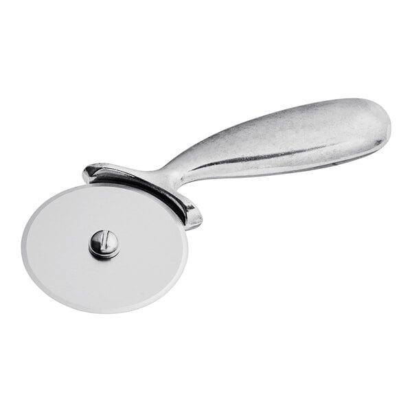 An American Metalcraft stainless steel pizza cutter with aluminum handle.