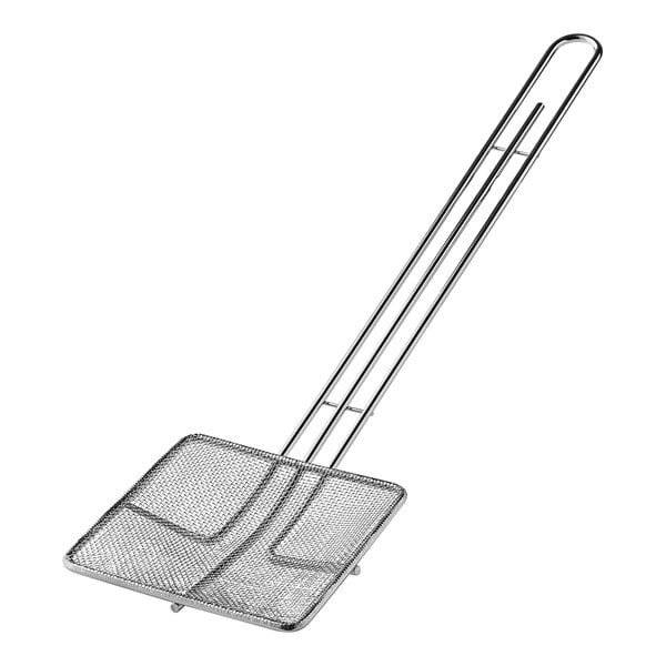 An American Metalcraft metal mesh skimmer with a long handle.