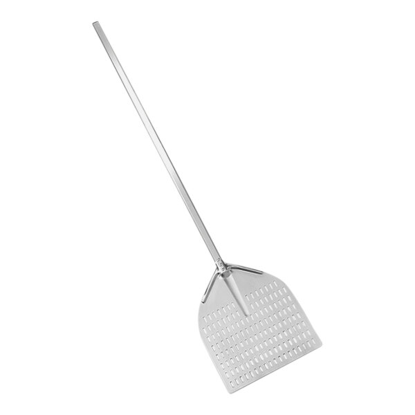 An American Metalcraft aluminum pizza peel with a long handle.