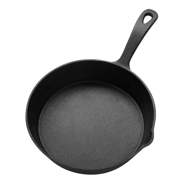 An American Metalcraft black cast iron skillet with a handle.