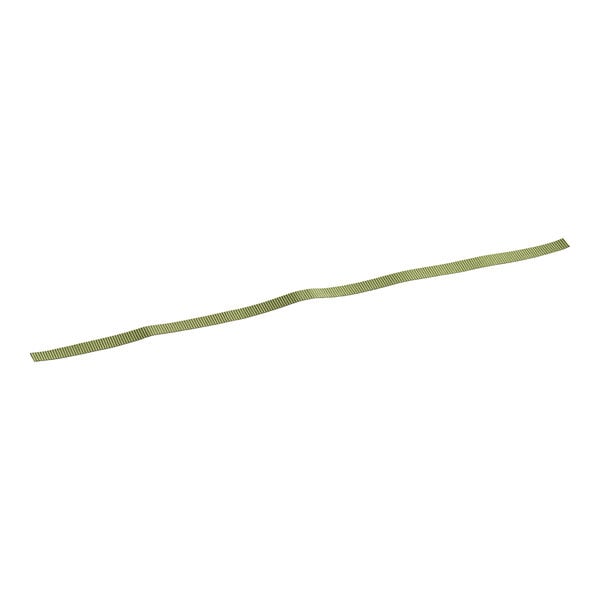 A green and white striped ribbon with a green line.