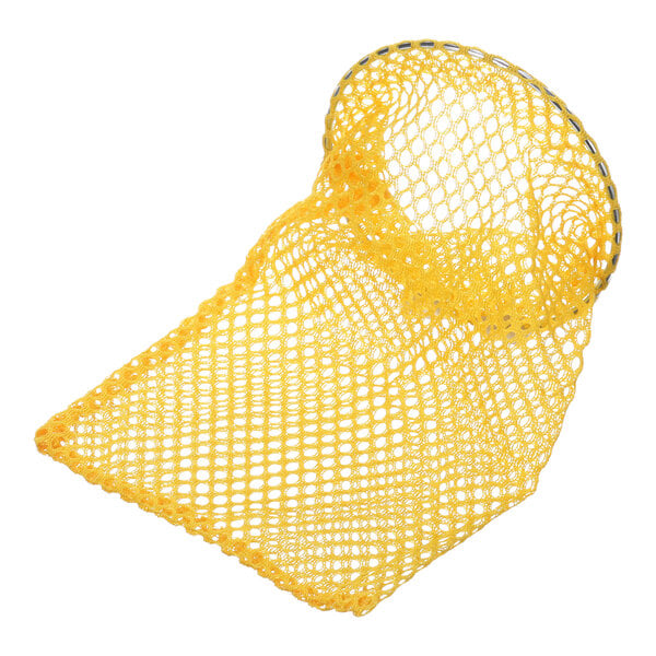 A yellow net with a silver ring.