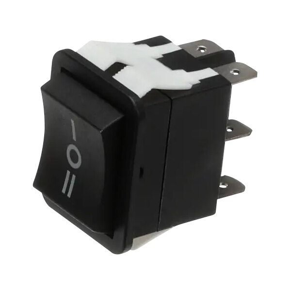 A black Alto-Shaam rocker switch with white text.