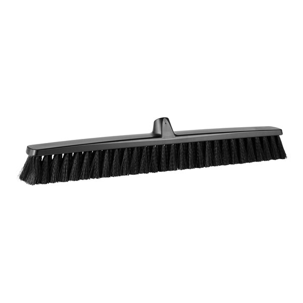 A black Remco ColorCore push broom head with black bristles.