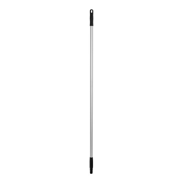 A Remco black and silver aluminum handle for a floor squeegee.