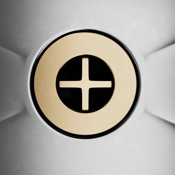 A Regency circular button with a cross in the center.