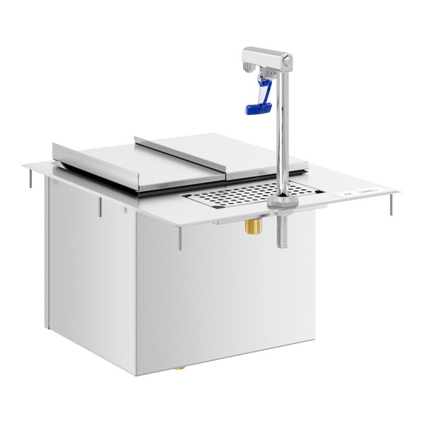 A Regency stainless steel underbar water station with ice bin and glass filler.