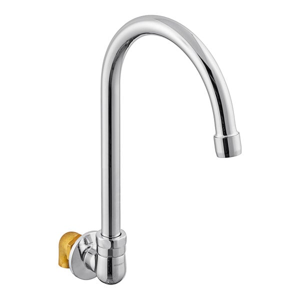 A chrome Regency hands-free faucet with a gold sensor.