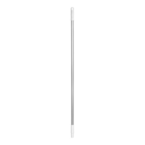 A long metal stick with white handles.