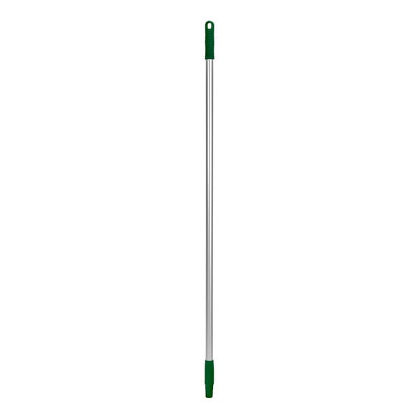 A long green and silver pole with a Remco green aluminum handle.
