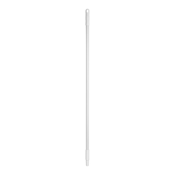 A white fiberglass stick with a black handle.