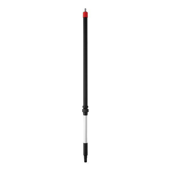 A black and white Vikan telescopic pole with a red quick-disconnect fitting.