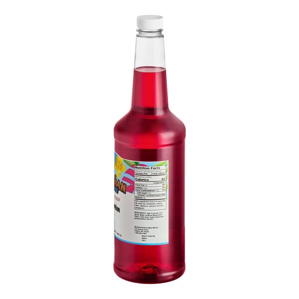 A 32 fl. oz. bottle of Hawaiian Shaved Ice Watermelon Snow Cone Syrup.