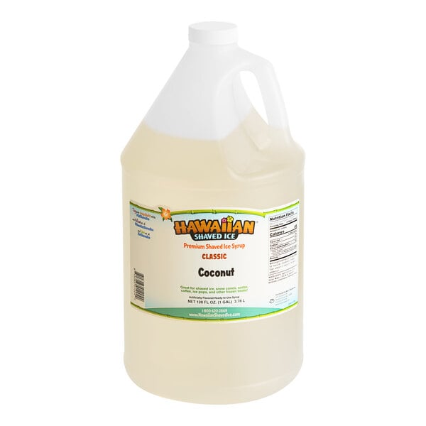 Hawaiian Shaved Ice Coconut Snow Cone Syrup 1 Gallon
