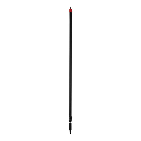 A black Vikan telescopic handle with red quick-disconnect fitting on a white background.