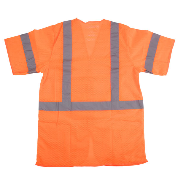 An orange Cordova high visibility safety vest with grey reflective stripes.