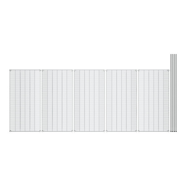 A white grid with metal rods.