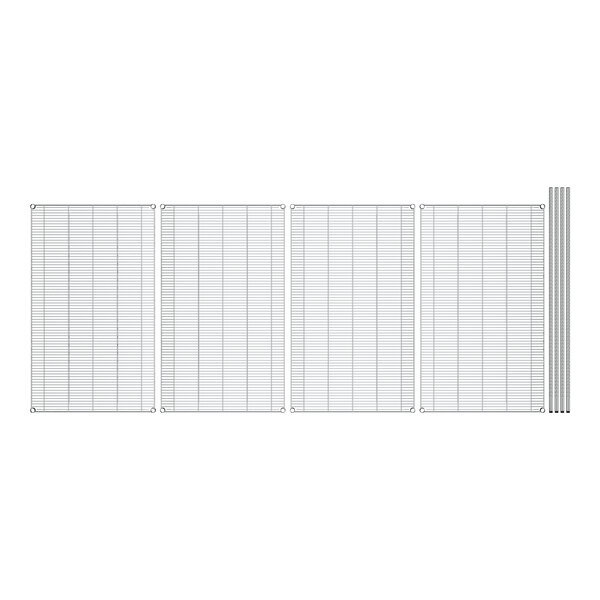 A white sheet of paper with a grid of black holes.