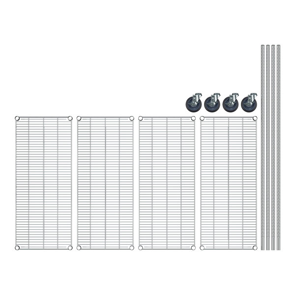 Regency stainless steel wire shelving with 4 shelves.