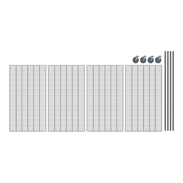 A white grid with black lines forming squares.