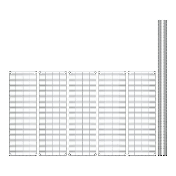 A white grid with four metal rods.