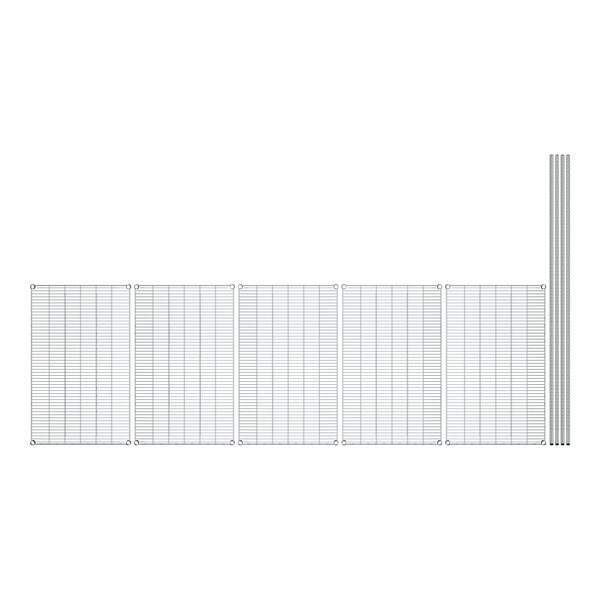 A row of white rectangular grids.