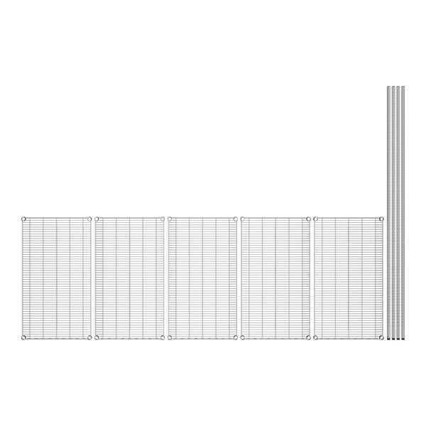 Regency wire shelving with 5 grid shelves.