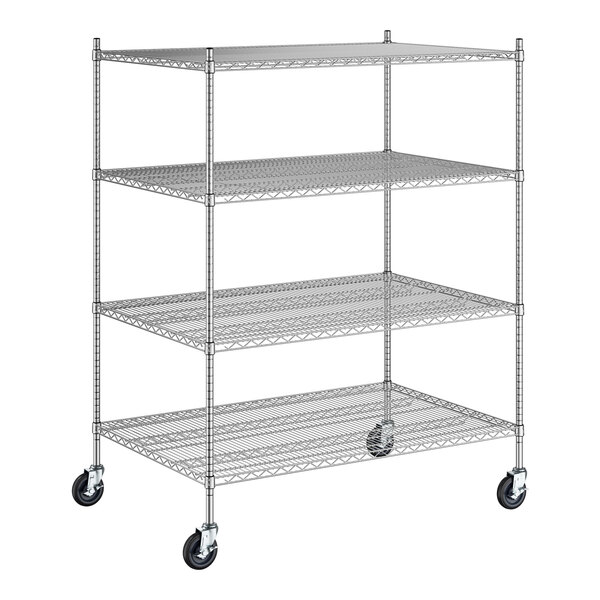 A Regency chrome wire shelving starter kit with four shelves.