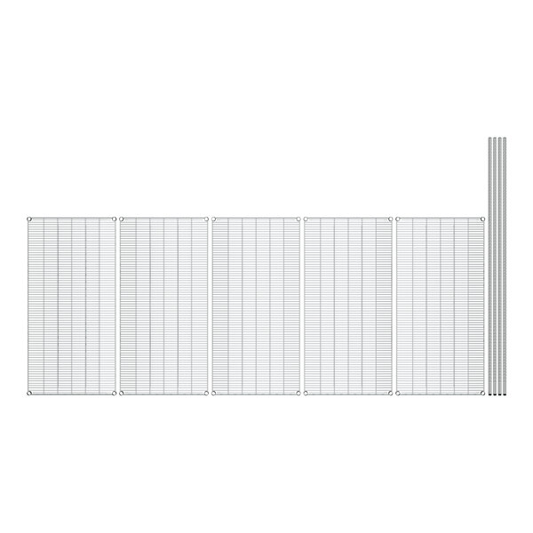 A white rectangular frame with a row of white grids and black text.